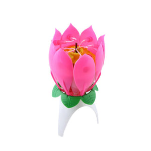 Amazing Romantic Musical Lotus Flower Happy Birthday Party Gift Music Candle