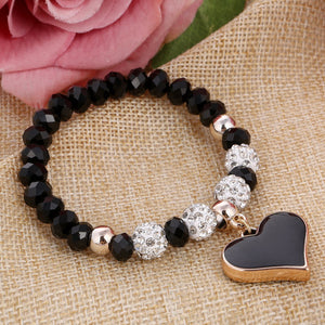 NEW Hand Made Crystal Beautiful Heart Bracelet & Bangle