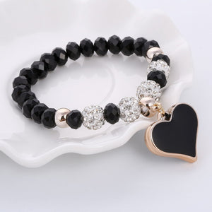 NEW Hand Made Crystal Beautiful Heart Bracelet & Bangle