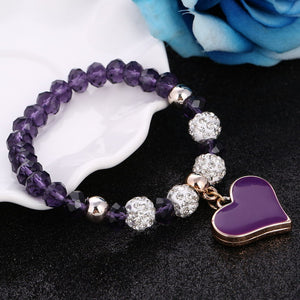 NEW Hand Made Crystal Beautiful Heart Bracelet & Bangle