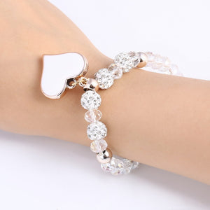 NEW Hand Made Crystal Beautiful Heart Bracelet & Bangle