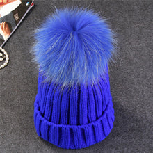 Xthree mink and fox fur ball cap pom poms winter hat for women girl 's hat knitted  beanies cap brand new thick female cap