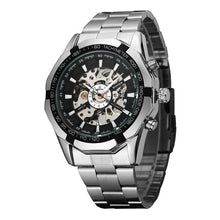 Winner Brand Men Full Stainless Steel Watch Men Skeleton Auto Mechanical Watch Self-Wind Male Dress Clock Relogio Masculino