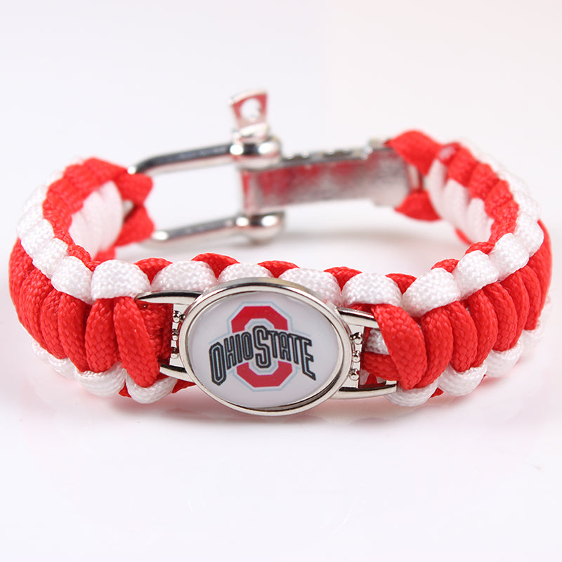 NEW STOCK  Ohio State Screw Adjustable Paracord Bracelet - Charm Bracelet Outdoor Camping Survival Bracelet