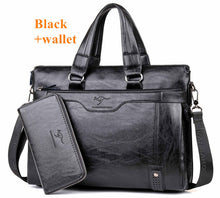 Mens Casual Briefcase -  Leather Shoulder Messenger Bag