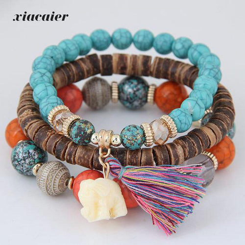 Boho Wooden Beads Bracelets For Women