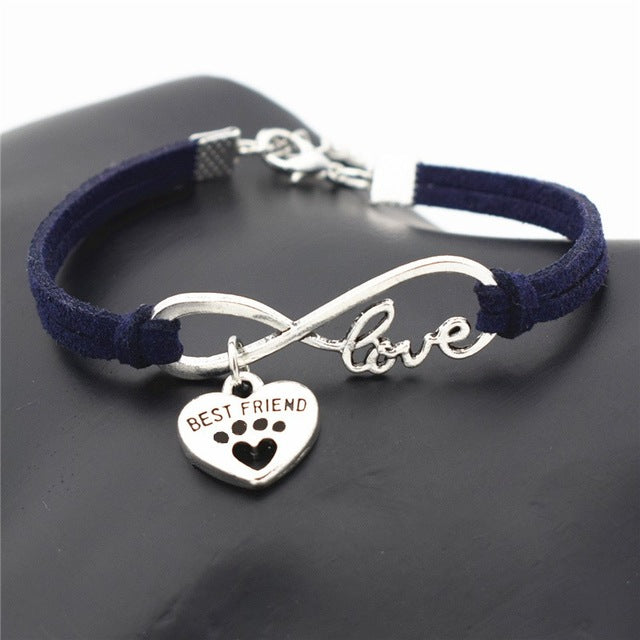 **SPECIAL PROMOTION** FREE ** Womens  Leather  Antique Silver Cat Love Charms  Bracelet