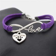 **SPECIAL PROMOTION** FREE ** Womens  Leather  Antique Silver Cat Love Charms  Bracelet