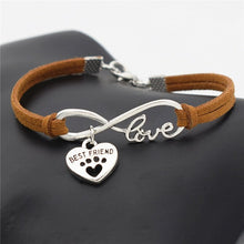 **SPECIAL PROMOTION** FREE ** Womens  Leather  Antique Silver Cat Love Charms  Bracelet