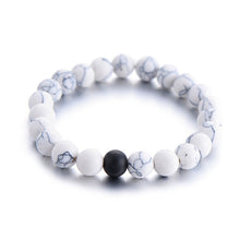 2Pcs/Set Couples Distance Bracelet Classic Natural Stone White and Black Yin Yang Beaded Bracelets for Men Women Best Friend Hot