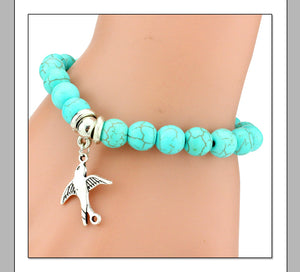 Boho Vintage Turquoises Charms Bracelet FREE