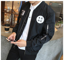 2017 New Mens Bomber Jacket - Slim Fit Hip Hop Patch Design