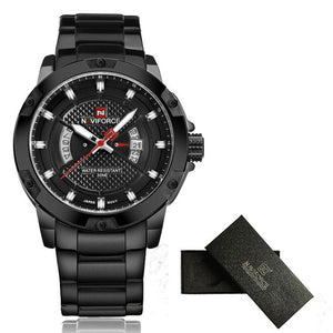 The 'Navy' Mens Watch - Top Luxury Brand Full Steel Quartz Watch