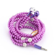 Pearl Necklace Earphones With Microphone