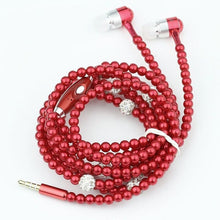 Pearl Necklace Earphones With Microphone