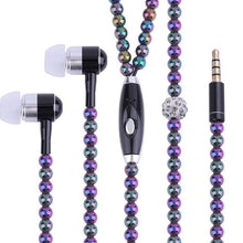 Pearl Necklace Earphones With Microphone