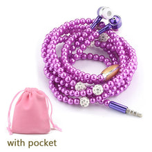 Pearl Necklace Earphones With Microphone